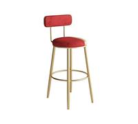 CJHFR472SG Moderna Silla Alta de Lujo a la Moda, Bar nórdico, Restaurante, Tienda de postres, mostrador Alto, Taburete Alto con Respaldo Sillas de Bar(Red,Pequeño)