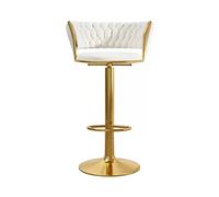CJHFR472SG Moderna Silla Alta giratoria for recepción de Bar doméstico, Taburete Alto Ajustable con Respaldo (65-80cm) Sillas de Bar(Blanco)