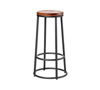 CJHFR472SG Moderna Silla de Bar de Hierro Industrial Simple, Silla de Escritorio de recepción, cafetería, Taburete de Bar, cojín de Madera Sillas de Bar