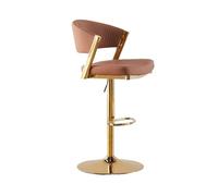 CJHFR472SG Moderna Silla de Bar Ligera de Lujo, Silla Sencilla con Respaldo for el hogar, Silla de Hotel, Silla de negociación de Ocio, Silla giratoria de elevación de Cuero PU Sillas de Bar(Bruin)