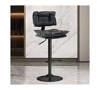 CJHFR472SG Moderna Silla de Barra de Altura Ajustable (63-83 cm) Taburete Alto de Isla Simple Silla Alta for cajero Asiento de Cuero de PU Sillas de Bar(Negro)