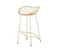 CJHFR472SG Moderna Silla de Barra de Hierro Personalizada, 75cm/29,52 Pulgadas, recepción, Restaurante, Bar, Taburete Alto Simple Sillas de Bar(Gold)
