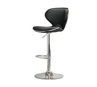 CJHFR472SG Moderna Silla de Comedor Taburete de Bar de recepción Taburete de Bar Moderno y Simple Silla Trasera Altura Ajustable (61-81 cm) Sillas de Bar(Negro)