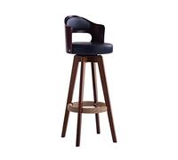 CJHFR472SG Moderna Silla de Cuero PU, Taburete Giratorio de Madera, Silla de cajero de recepción Lujosa y Moderna, Silla de Bar con Respaldo Sillas de Bar(Negro)