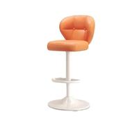 CJHFR472SG Moderna Silla giratoria con Respaldo elevable for el hogar Silla de Bar Silla de cajero for recepción Silla de Escritorio con Isla Taburetes Altos Ligeros de Lujo Sillas de Bar(Orange)
