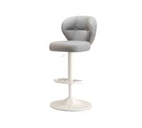 CJHFR472SG Moderna Silla giratoria con Respaldo elevable for el hogar Silla de Bar Silla de cajero for recepción Silla de Escritorio con Isla Taburetes Altos Ligeros de Lujo Sillas de Bar(Grey)