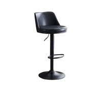 CJHFR472SG Moderna Silla Tipo Isla de Cocina Moderna y Ligera de Lujo for el hogar, Taburete de Bar con Respaldo Giratorio y elevación de 60-80cm, Silla Alta de Hierro Sillas de Bar(Negro)