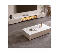 CJHFR472SG Moderna Tablero de Roca Moderno y Sencillo for apartamento pequeño, Armario de Piso for Sala de Estar, Mesa de Centro for el hogar Muebles de Salon(Blanco,Pequeño)