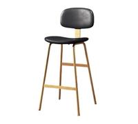 CJHFR472SG Moderna Taburete Alto de Bar con Respaldo Negro y Patas Doradas for Restaurante. Sillas de Bar