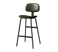 CJHFR472SG Moderna Taburete Alto de Hierro for Bar o Restaurante, con Respaldo Suave, Color Verde Oscuro, 75 cm Sillas de Bar