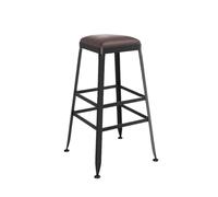 CJHFR472SG Moderna Taburete de Bar de Hierro con Asiento de Cuero sin Respaldo, taburetes Altos for Restaurante, Varios tamaños, Opcional Sillas de Bar(Pequeño)