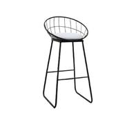 CJHFR472SG Moderna Taburete de Bar de Hierro Negro con Respaldo, for el hogar, Ocio, Restaurante, Bar, Silla Alta, Juego de 2 Piezas Sillas de Bar