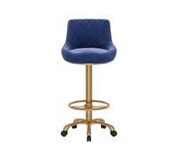 CJHFR472SG Moderna Taburete de Bar Giratorio con elevación de polea Universal, Mesa de Isla, Silla de Comedor, taburetes Altos con Respaldo for Uso doméstico sedentario Sillas de Bar(Blue)