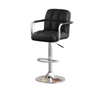 CJHFR472SG Moderna Taburete de Bar Ligero de Lujo con Respaldo Alto, Silla Alta giratoria con elevación for el hogar, taburetes Altos Modernos Sillas de Bar(Negro)