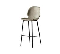 CJHFR472SG Moderna Taburetes Altos de Cocina for el hogar, taburetes de Bar de Lujo Ligeros con Respaldo Alto, taburetes de Bar de Cuero PU a la Moda Sillas de Bar(Light Gray)