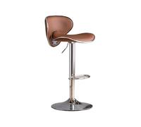 CJHFR472SG Moderna Taburetes Altos de Cuero PU, sillas for mostrador de Isla de Cocina, Respaldo Ligero de Lujo, taburetes de Bar Europeos, Silla de Bar elevable Sillas de Bar(Bruin)
