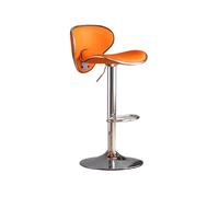 CJHFR472SG Moderna Taburetes Altos de Cuero PU, sillas for mostrador de Isla de Cocina, Respaldo Ligero de Lujo, taburetes de Bar Europeos, Silla de Bar elevable Sillas de Bar(Orange)