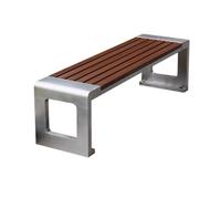 CJHFR472SG Moderno Banco de Acero Inoxidable for jardín al Aire Libre, con Superficie de Asiento de Madera plástica, for balcón, terraza Interior, Silla sin Respaldo Patio(Grande)