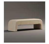 CJHFR472SG Moderno Banco de Almacenamiento Moderno, Banco otomano tapizado Cuero, Taburete Extremo Cama, Lindo Entrada for Dormitorio, Sala Estar, con 2 cajones Entrada(Beige,180 * 45 * 43cm)