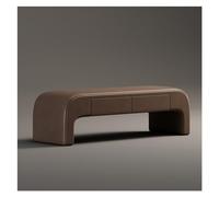 CJHFR472SG Moderno Banco de Almacenamiento Moderno, Banco otomano tapizado Cuero, Taburete Extremo Cama, Lindo Entrada for Dormitorio, Sala Estar, con 2 cajones Entrada(Bruin,150 * 45 * 43cm)