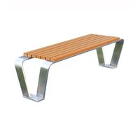 CJHFR472SG Moderno Banco de Exterior de Madera y plástico sin Respaldo for Dos Personas, Banco de Acero Inoxidable for Parque de Ocio al Aire Libre Patio