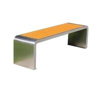CJHFR472SG Moderno Banco de Exterior for Parque, Patas de Silla de Acero Inoxidable, Asiento de Madera de plástico for Patio y jardín Patio(Medio)