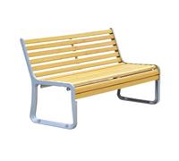 CJHFR472SG Moderno Banco de jardín con Respaldo, Silla de Madera for Exteriores, Estructura de Aluminio Fundido, Asientos de Ocio for terraza de Parque Patio(Medio)