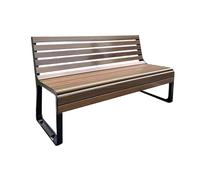 CJHFR472SG Moderno Banco de jardín for Exterior, Silla de Madera con Estructura de Aluminio Fundido, Silla con Respaldo for balcón, Patio y Parque Patio(Grande)