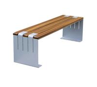CJHFR472SG Moderno Banco de jardín sin Respaldo, Silla de Madera for Exteriores con Patas de Acero, for Asientos de Patio de Parque Patio(Medio)