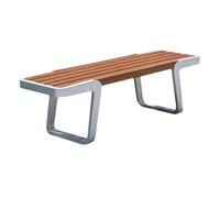 CJHFR472SG Moderno Banco de Madera sin Respaldo, Estructura de Acero Inoxidable, Silla de Exterior for Parque, for Porche, Patio, Asiento de Patio Patio