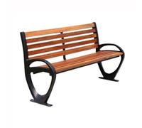 CJHFR472SG Moderno Banco de Parque Exterior marrón con Patas de Aluminio y Asiento de Madera, Silla de tablones con Respaldo de Descanso. Patio