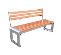 CJHFR472SG Moderno Banco Doble for Exteriores de Parque, Silla con Respaldo de Acero Inoxidable, Asiento de salón for Patio y jardín Patio