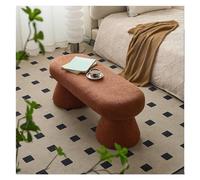 CJHFR472SG Moderno Banco for el Extremo de la Cama del Dormitorio, otomano con Tela Boucle, Piel sintética, tapizado Entrada for Sala Estar Entrada(Bruin)