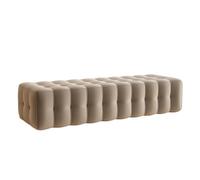 CJHFR472SG Moderno Banco otomano capitoné, Bancos tapizados for Dormitorio, reposapiés, Banco Decorativo for Entrada, Comedor, Sala de Estar, Extremo la Cama Entrada(Bruin,100 * 50 * 36cm)