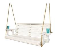 CJHFR472SG Moderno Columpio for Exteriores, Silla suspendida Enrollable for Ocio, Columpio de Madera con Cuerda de suspensión, portavasos Patio