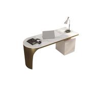 CJHFR472SG Moderno Escritorio Minimalista, Mesa de PC con losa Piedra Moderna, Escritorio Estudio for el hogar, Oficina Alta Gama diseñador Mesas para Ordenador(Gold,180 * 70 * 74cm)
