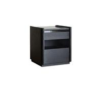 CJHFR472SG Moderno Gabinete de Almacenamiento Negro con cajones, mesita de Noche de Madera Maciza for Sala de Estar, Dormitorio, Sala de Estudio Práctico