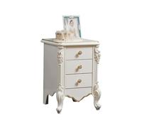 CJHFR472SG Moderno Mesita de Noche Blanca con Tres cajones, archivador, Mueble de Almacenamiento de Madera Maciza for Sala de Estar, Dormitorio, Estudio, Libros, lámparas, etc. Práctico