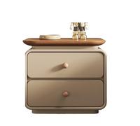 CJHFR472SG Moderno Mesita de Noche con Bandeja de Cinta Color Caqui y Almacenamiento for Dormitorio, mesita de Noche con Dos cajones Práctico(Medio)