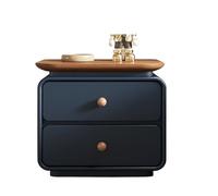 CJHFR472SG Moderno Mesita de Noche con Bandeja, mesita de Noche for Dormitorio, Armario de Almacenamiento con Dos cajones, Mueble de Comedor Azul Práctico(Grande)