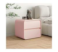 CJHFR472SG Moderno Mesita de Noche de Cuero de Microfibra Rosa con 2 cajones de Almacenamiento, Mesa Auxiliar Moderna, mesita de Noche for Dormitorio, 18,5 Pulgadas de Alto Práctico(L45xD40xH47cm)