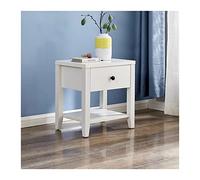 CJHFR472SG Moderno Mesita de Noche de Madera con cajón y Estante de Almacenamiento, Mesa Auxiliar Moderna de Madera Maciza, mesita de Noche for Dormitorio, mesita de Noche Blanca Práctico