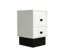 CJHFR472SG Moderno Mesita de Noche de Madera Maciza Esquema de Color Blanco y Negro Gabinete de Almacenamiento con Dos cajones for Sala de Estar, gabinete de Dormitorio Práctico