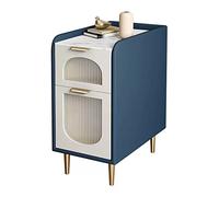 CJHFR472SG Moderno Mesita de Noche de Madera Moderna, Mesa de sofá con Acento, mesita de Noche Estrecha con Mesa Auxiliar de 2 cajones for Sala de Estar y Dormitorio Práctico(L35xD40xH60cm)