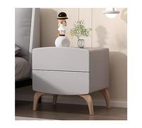 CJHFR472SG Moderno Mesita de Noche de Madera Sencilla, Organizador de Color Crema Puro, for Dormitorio, hogar, mesita de Noche, Gran Capacidad, cajones Dobles Práctico(Light Gray,XL)