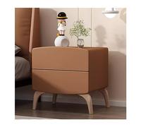 CJHFR472SG Moderno Mesita de Noche de Madera Sencilla, Organizador de Color Crema Puro, for Dormitorio, hogar, mesita de Noche, Gran Capacidad, cajones Dobles Práctico(Earthy Brown,Grande)