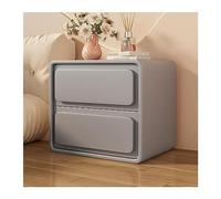 CJHFR472SG Moderno Mesita de Noche Estilo Crema de Madera, mesita de Noche Sencilla de Dos cajones, Color sólido, Mueble de Noche, Almacenamiento de Gran Capacidad Práctico(Grey,Medio)