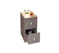 CJHFR472SG Moderno Mesita de Noche Gris pequeña, aparador de Madera Maciza con Dos cajones, archivador de Madera Maciza for Sala de Estar, Dormitorio y Sala de Estar Práctico