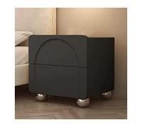 CJHFR472SG Moderno Mesita de Noche, mesitas de Noche Modernas con Patas esféricas de Acero Inoxidable, Mesa Auxiliar Adorable y práctica, Muebles de Dormitorio de Moda, Negro Práctico(L40xD40xH48cm)