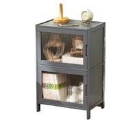 CJHFR472SG Moderno Mesita de Noche Minimalista, Estante pequeño, Almacenamiento, mesita de Noche, Almacenamiento de Madera con Puerta de Vidrio, Mueble de Noche Sencillo Práctico(D)